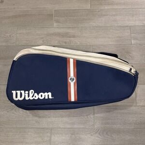 Wilson Roland Garros Tennis Racket Bag Backpack Duffel Navy White 28x12x14
